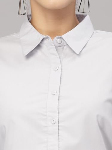 Image of Style Quotient Women Solid Polycotton Regular Formal Shirt