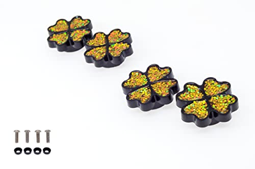 Image of FD&D Multiple Use Shining Screw Cap, Golden Lucky Clover Pattern with M6 Machine Screw