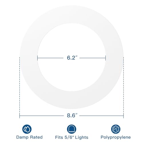 amico 24 pack goof rings for 6 inch recessed lights can light trim ring cover outer diameter 86-inch inner diameter 62-inch durable plastic design white