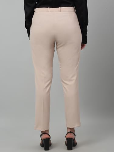 Image of Cantabil Solid Non Pleated Regular Fit Mid Rise Formal Trouser for Women | Formal Pants for Women | Formal Wear Regular Fit Trouser for Women (P LTRF00005)
