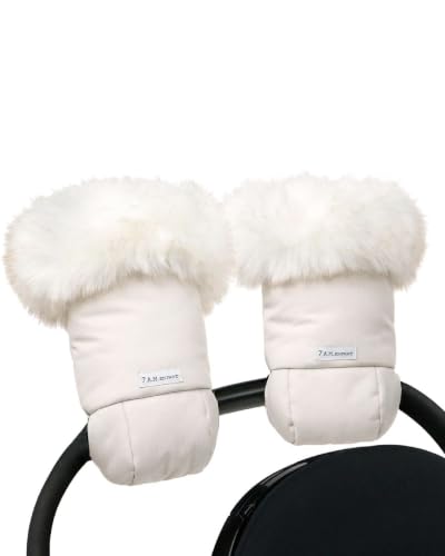 7AM Enfant Stroller Warmmuffs Gloves - Anti-Freeze Stroller Mittens for Handlebars, Water Repellent Hand Warmer Muff for Cold Weather, Plush Lined Stroller Warmmuffs | Winter Stroller Accessories