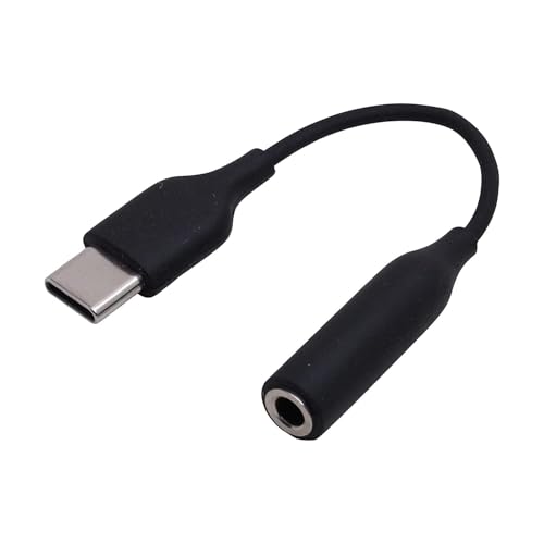 Image of USB Type C to 3.5mm Headphone Headset Jack Audio Connector Compatible for Samsung, OnePlus, Xiaomi, Realme, Zebronics, Vivo & iQoo (Black)