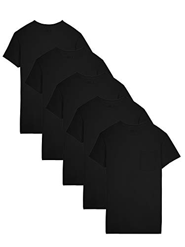 Fruit of the Loom Men's Dual Defense Pocket T Shirts, Black Large