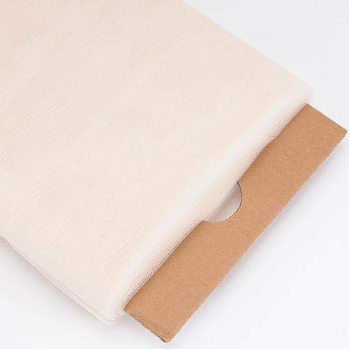 New Creations Fabric & Foam Inc, 54" Wide by 40 Yards Long (120 Feet) Polyester Tulle Fabric Bolt, for Wedding and Decoration (Off White, 54" Wide x 40 Yards)