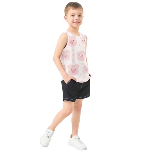 susiyo Cute Pigs Cartoon Animals Boys Sleeveless Tank Top Girls Athletic T Shirt4