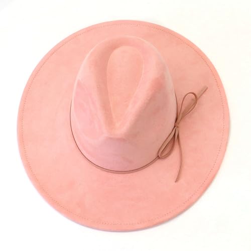 Image of Fedora Hats for Women Man with Big Wide Brim Classic Suede Panama Hat Western Outdoor hat