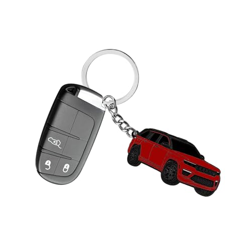 Image of Double-Sided Car Keychain Compatible with Grand Cherokee,Metal Key Chain,For Grand Cherokee Accessories,Enamel Keychain