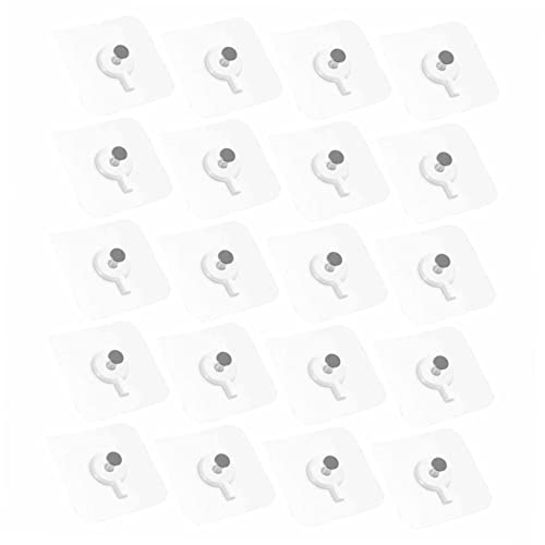 Image of Angoily 20pcs Transparent Self-Adhesive Hooks Non-Trace Household Frame Hanging Hook Super Adhesive for Living Room Bedroom and Bathroom Easy Installation