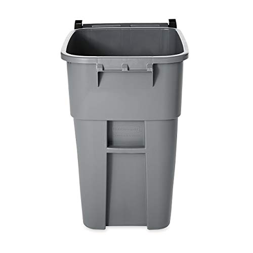 Image of Rubbermaid Commercial Products BRUTE Rollout Plastic Trash /Garbage Can /Bin with Wheels 65 Gal for Restaurants /Hospitals /Offices /Back of House /Warehouses /Home