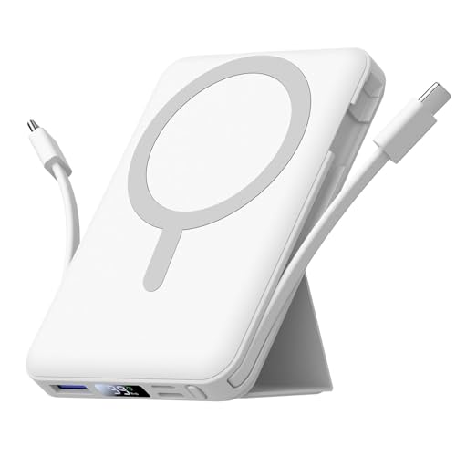 Azmuth para Magsafe Powerbank, 10000mAh Magnético Bateria Externa Carga Rapida, Inalámbrico Cargador Bateria Portátil Power Bank con Pantalla LED USB-C para iPhone 17/16/15/14/13/12/Pro/Pro MAX