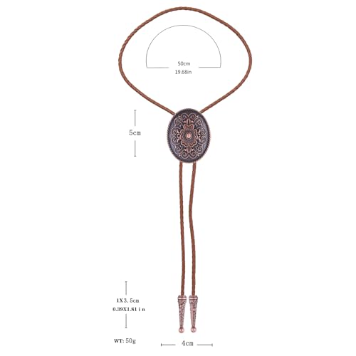 Image of GelConnie Floral Bolo Tie for Men Womens Bolo Tie Necklace Native American Black Men's Bolo Ties Western Cowboy Bolero Ties