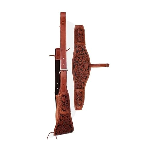 Saddle Fusion WesternHorse Western Floral Tooled Leather Rear Flank Saddle Cinch 36 inches Long End to End/All Customixation Available