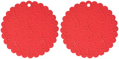Norpro Grip Silicone Jar Opener Potholder Trivet Red Non Slip Grip 566 (2-Pack)