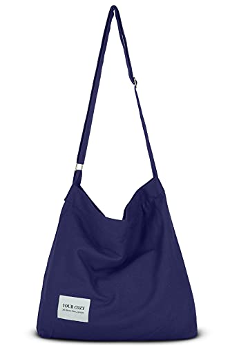 Image of Hobo Crossbody Bag for Women - Large Cotton Tote Shoulder Purse | Adjustable Strap