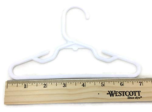 24 White Plastic Hangers(2 Dozen) fits 18 Inch Dolls Clothes 18" Doll Clothing