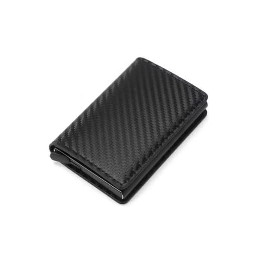 Carteira Slim Antifurto RFID Porta Cartões Masculina em Couro Proteção Contra Clonagem Design Compacto e Minimalista Carteira para Cartões e Dinheiro - Hiper Shop