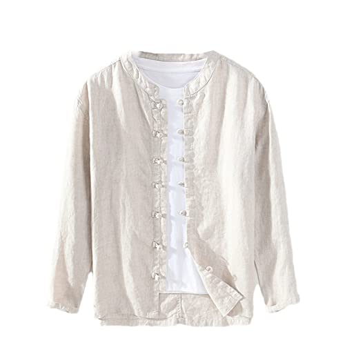 Chemise en lin pour homme idéale pour vos soirées d'été décontractées en col montant