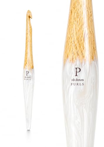 Image of Furls Crochet Hook, Streamline Resin Fusion in Mango + White, Ergonomic Handle Crochet Hooks 7 inch (Fusion, K - 6.50MM)