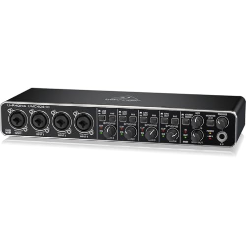 Image of Behringer U-PHORIA UMC404HD Audiophile 4x4, 24-Bit /192 kHz USB Audio /MIDI Interface with Midas Mic Preamplifiers