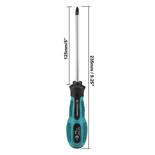 Image of uxcell #2 Phillips Screwdriver 5 Inch Round Shaft Non Slip Comfortable Handle