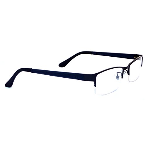 VINTAGE Designer Metal Frame Half Rim Clear Lens Eye Glasses BLACK2