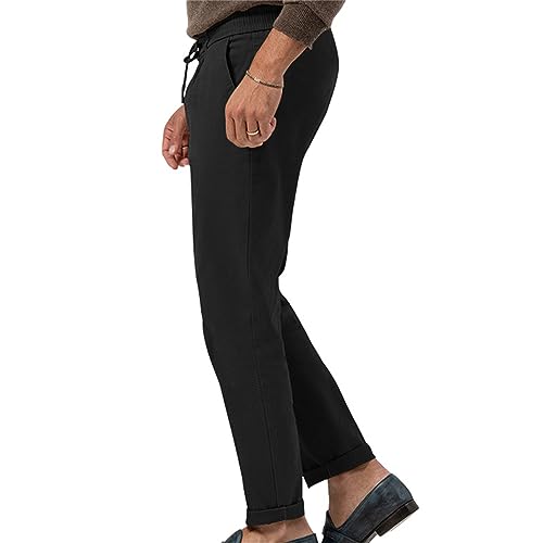 Mens Dress Pants Casual Drawstring Business Straight Lightweight Trousers Regular Fit Office Work Classic Basic Pant2