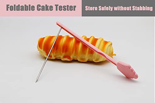 Foldable Cake Tester For Baking Doneness Stainless Steel Needle Stick, Safe To Use, Folding Pasta Muffin Bread Tester, Baking Accessory #TOP4