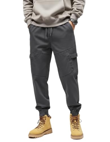 Image of Leriya Fashion Men's Cargo Pants | 4 Pocket Cotton Cargo Joggers for Men | Loose Fit Stylish Pant with Pockets | Casual Baggy Trousers & Streetwear Lower
