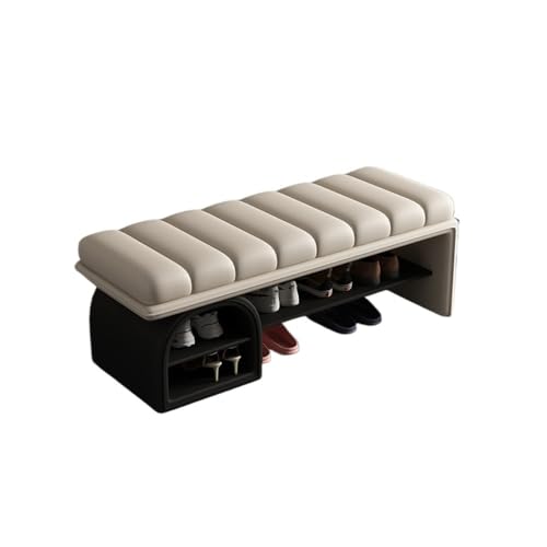 birene Banco Zapatero Banco Zapatero Multifuncional con Asiento Largo for Pasillo y Almacenamiento de Zapatos(Beige,120cm)