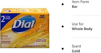 Dial Gold Antibacterial Deodorant Soap, 2 pack, Total Net Wt 6.4 oz
