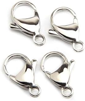 DNHCLL 100 Pieces 7x12mm Stainless Steel Curved Lobster Clasps Lobster Claw Clasps DIY Jewelry Fastener Hook (Silver) - Image 3