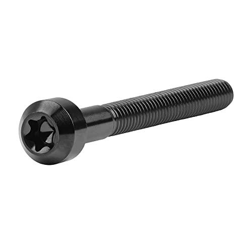 Image of Titanium Torx Square Head M6 x 10 15 20 25 30 35 40 45 50 60 65 70 80mm Screw Pack of 5 (Black, M6x50mm)
