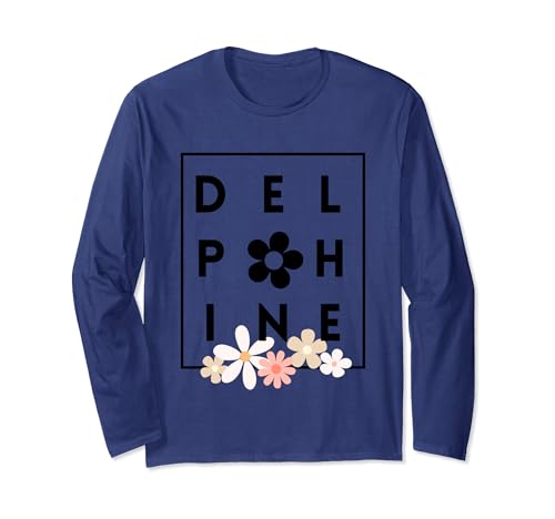 Delphine Flower regalo per ragazze di nome Delphine Maglia a Manica