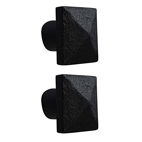 Renovators Supply Manufacturing Cabinet Knob Square Black Iron 1 1/8"