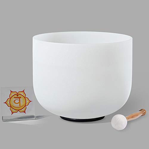 13 inch D note Frosted Navel Quartz Crystal Singing Bowl Come With Free Mallet & O-ring