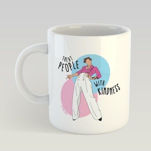 CRAFT MANIACS Harry Styles Kindness Caricature Printed 330 ML Tea/Coffee Mug | Microwave & Dishwasher Safe