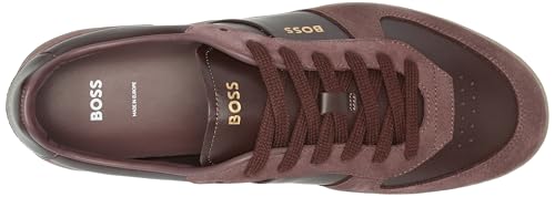 Image of BOSS Men's Soft Leather Block Logo Low Top Sneaker | Casual Shoes