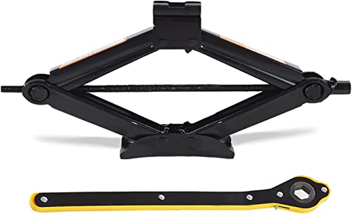 Scissor Jack for Car - 1.5 Ton (3000 lbs) | Car Jack Kit - Tire Jack | Portable, Ideal for SUV and Auto - with Crank Handle | Heavy Duty Material, Black