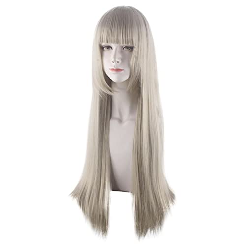 Miniatura 3 de JabrOn A wigs Anime Cosplay Wig 80CM Kakegurui xx Momobami Ririka Cosplay Wig Women Grey Long Straight Heat Resistant Synthetic Hair Costume Party