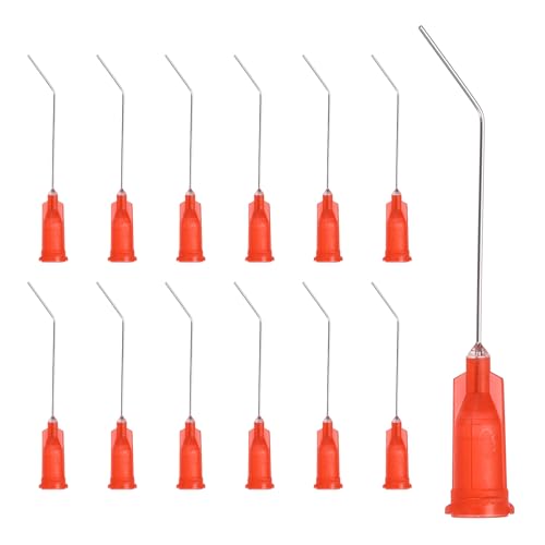 Agujas de dispensación luer para rellenar aceite y adhesivos con punta doblada a 45°