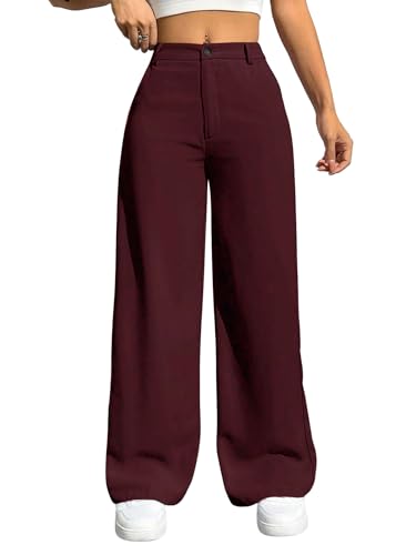 Image of Toochki Trousers for Woman Pants Women's Formal Office Korean | Beige Track Pant | Straight | Cotton Spandex Stretchable Trouser | High-Waisted Bottom Wear