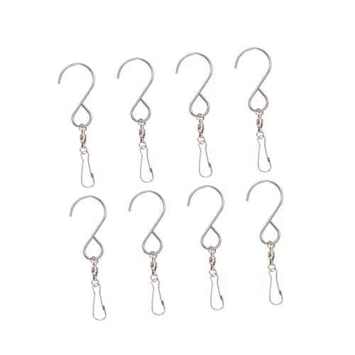FUNOMOCYA 360° Rotation s Shaped Hooks Spinning Ornament Hanger for Wind Chime Billboards Kitchen