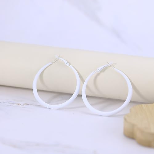 Colorful Hoop Earrings for Women 80s Hoop Earrings Neon Hoops Earring Colorful Matte Large Round Loop Earring 80s 90s Neon Jewelry for Women Accessories2