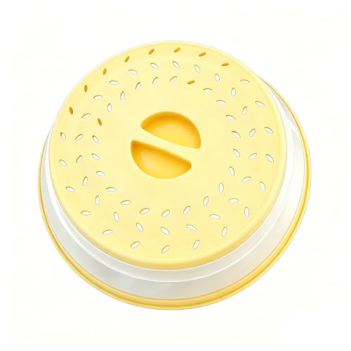 Image of Collapsible Microwave Splatter Cover (10.5 IN,Light yellow) | Microwave Plate Cover With Steam Vent