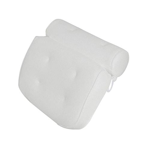 Bath Pillow, Non-Slip Bathtub Spa Pillow with 6 Large Suction Cups for Perfect Head, Neck, Back and Shoulder Support