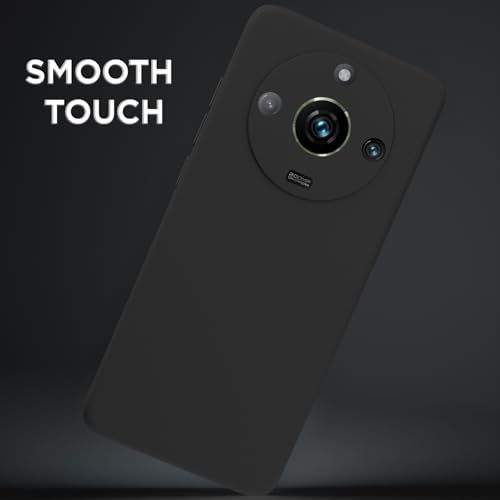 Image of Outlouders Back Cover for Realme 11 Pro / 11 Pro Plus 5G / Narzo 60 Pro 5G | Camera Protection | Durable Soft Matte Silicone Bumper Case (Black)