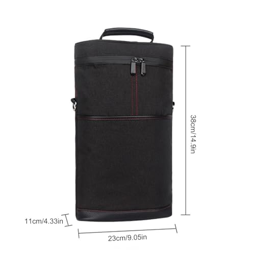 Bolsa de vino aislada portátil de uso vertical con protección, negro 2