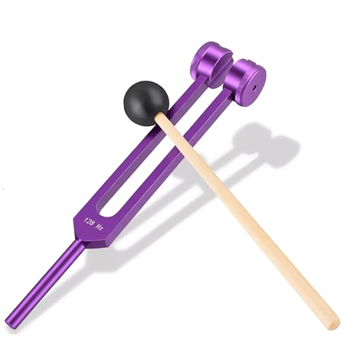 Image of 128 hz Weighted Tuning Fork for Healing Tone Therapy Purple | 128hz Sound Healing Instruments Chakra Meditation Tools Diapasones Terapeuticos Aluminum Alloy Tuning Fork