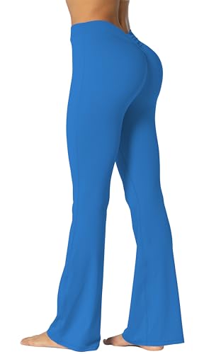Image of Sunzel Flare Leggings, Crossover Yoga Pants with Tummy Control, High-Waisted and Wide Leg