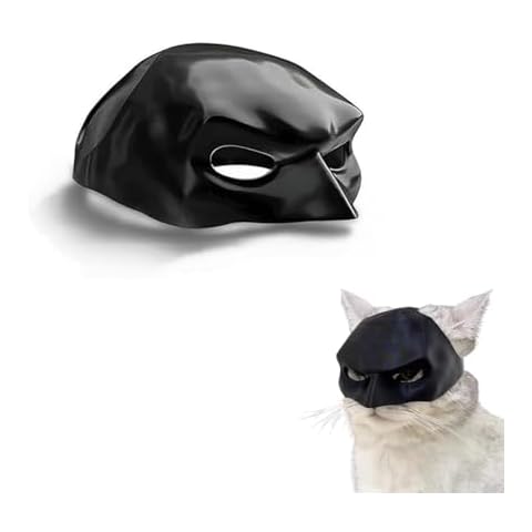 Jefuzh Bat Cat Mask Cosplay, Halloween Black Catbat Mask for Cats,Bat Cat Cosplay for Halloween or Everyday Fun ((Medium)) Cover